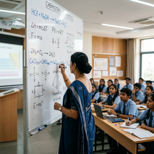 Teacher at whiteboard